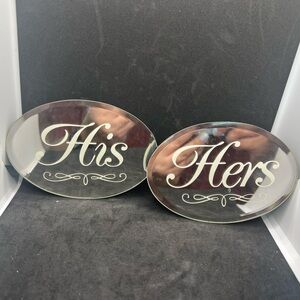 His and Hers Glass Signs